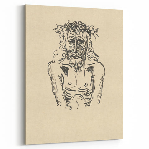 Expressionist Sketch of Christ – Black and White Wall Art