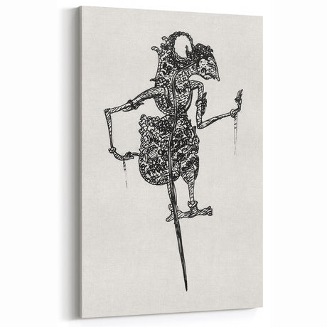 Expressionist Puppet Sketch – Intricate Black and White Wall Art