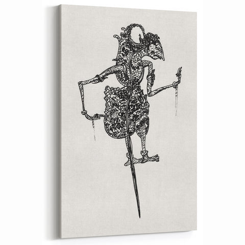 Expressionist Puppet Sketch – Intricate Black and White Wall Art