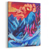 Vibrant Expressionist Winter Scene – Abstract Mountain Wall Art