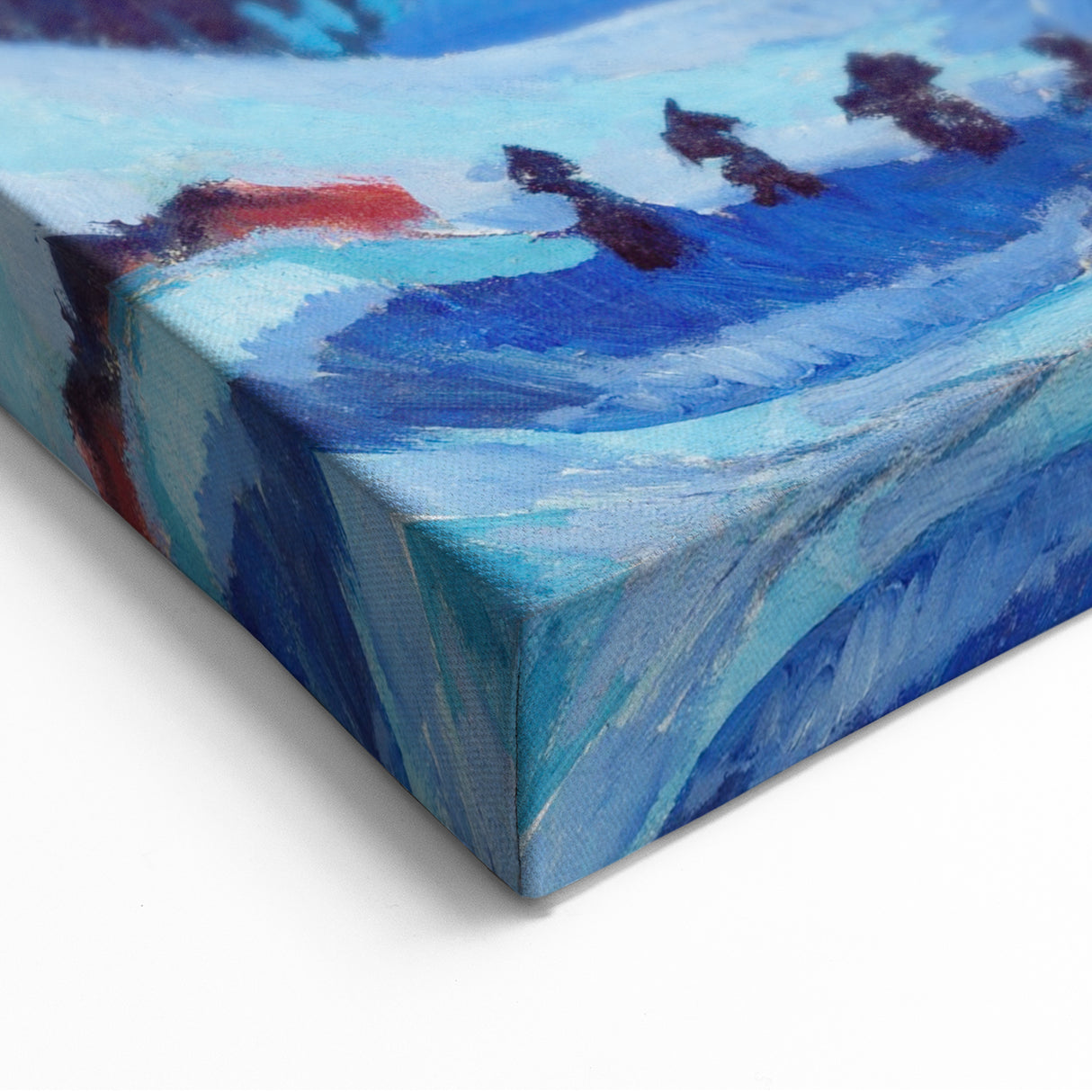 Vibrant Expressionist Winter Scene – Abstract Mountain Wall Art