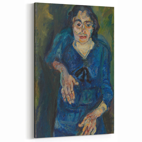 Expressionist Woman in Blue – Vibrant Figurative Wall Art