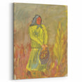 Expressionist Woman with Basket – Vibrant Figurative Wall Art