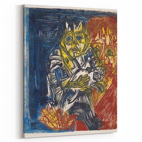 Expressionist Woman and Child – Vibrant Figurative Wall Art