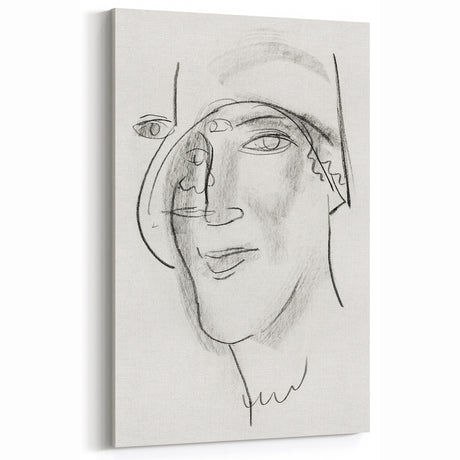 Expressionist Art - "Woman's Head and Face" by Leo Gestel - Charcoal Abstract