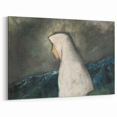 Expressionist Art - Woman in a White Shawl by Zolo Palugyay - Vintage Scene