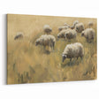 Sheep in Meadow Landscape - Scenic Canvas Prints for Rustic Homes
