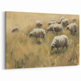 Sheep in Meadow Landscape - Scenic Canvas Prints for Rustic Homes