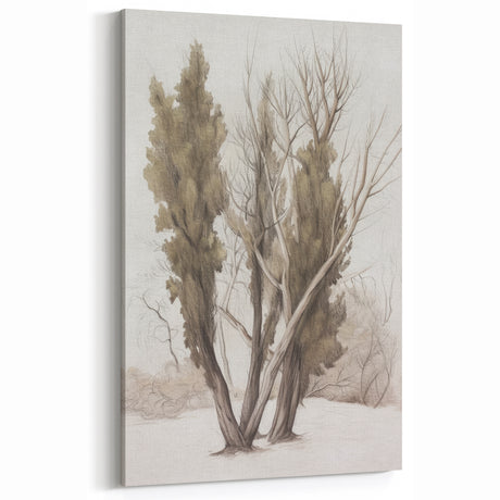 Elegant Winter Trees Landscape Wall Art - Serene Nature Decor