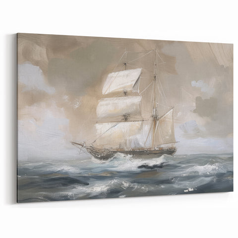 Timeless Sailing Ship Landscape Wall Art - Nautical Home Decor