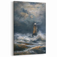 Stormy Lighthouse Coastal Landscape Wall Art - Nautical Home Decor