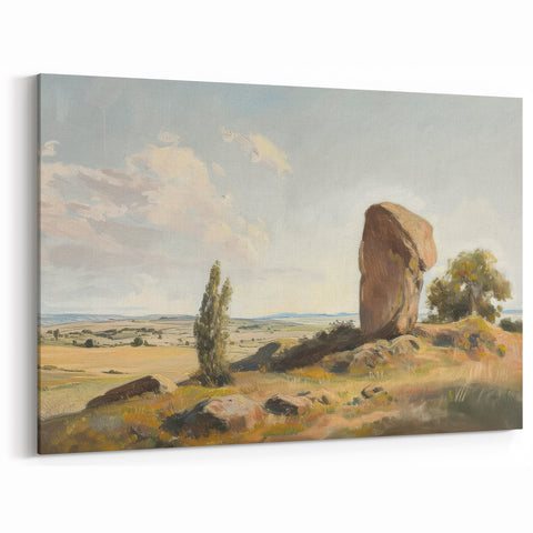 Rustic Rock Formation Landscape Wall Art - Nature-Inspired Decor