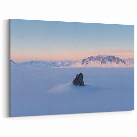 Desert Landscape Art - Snowy Peaks and Dunes in a Winter Wonderland