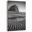 Dune Wall Art - Black and White Coastal Rock with Textured Sands