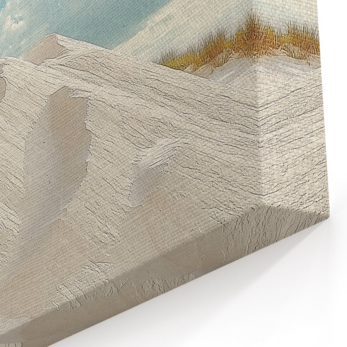 Dune Wall Art - Serene White Sand Dunes Under a Blue Sky