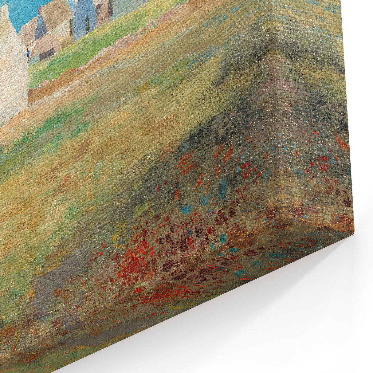 Modern Wall Art of a Tranquil Village Scene - Abstract Contemporary Style