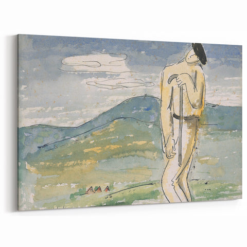 Modern Wall Art of Abstract Pilgrim Scene - Minimalist Contemporary Style