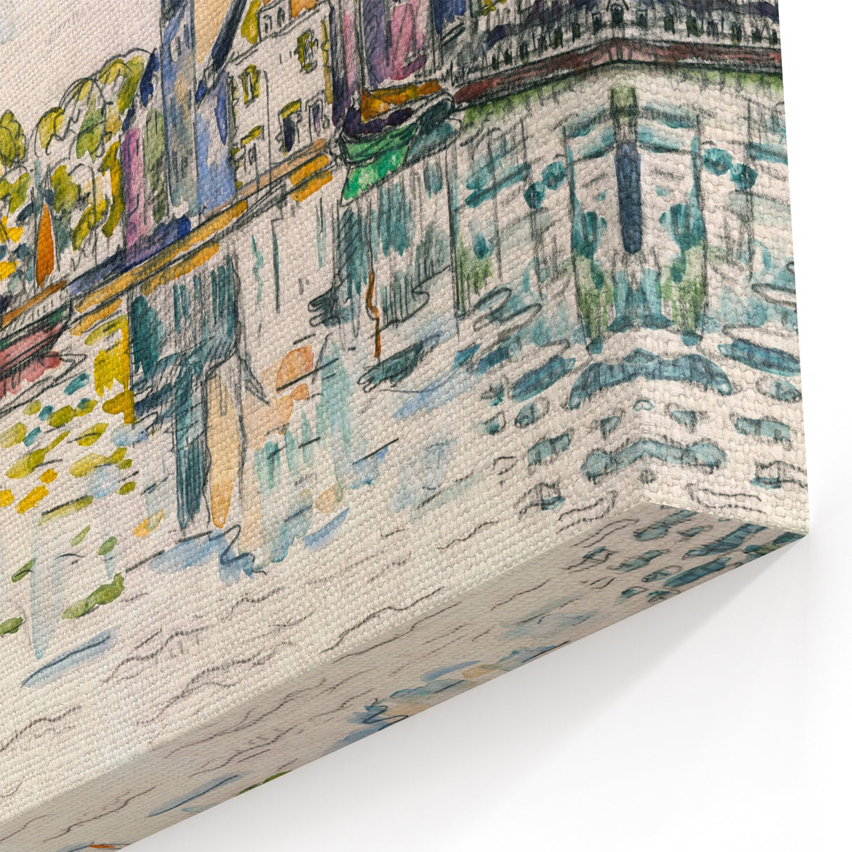 Modern Wall Art of Scenic Harbor - Abstract Coastal Contemporary Style