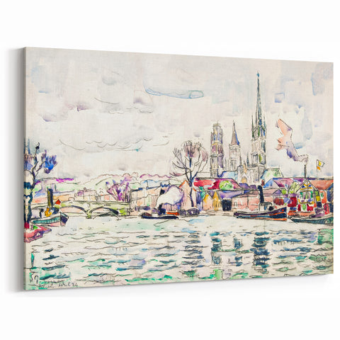 Modern Wall Art: River Scene Rouen by Paul Signac for Unique Decor