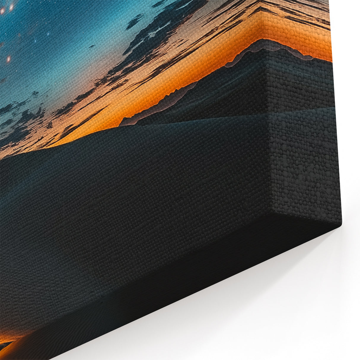 Scenic Dune Photography - Desert Night Sky Wall Art with Lantern Glow