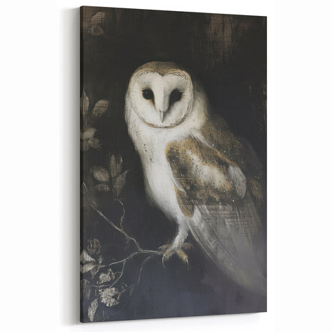 Elegant Barn Owl Wildlife Art - Animal Canvas Prints for Home Decor