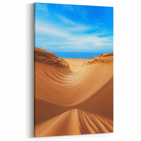 Coastal Dune Art - Scenic Desert Photography with Ocean Views