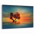 Scenic Fields Framed Art - Vibrant Sunset Landscape Wall Decor