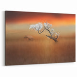 Fields Panorama Wall Decor - Rustic Tree and Cabin Landscape Art