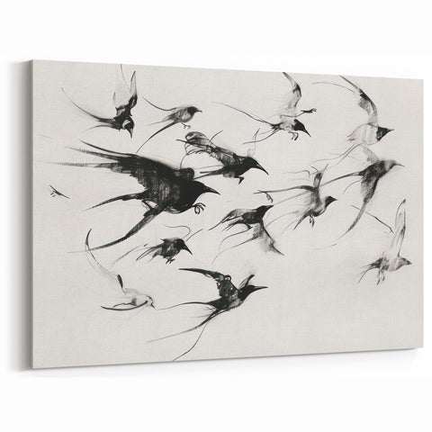 Flock in Motion Artwork - Animal Canvas Prints for Home Decor