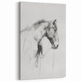 Thoughtful Horse Sketch - Animal Canvas Prints for Home Decor