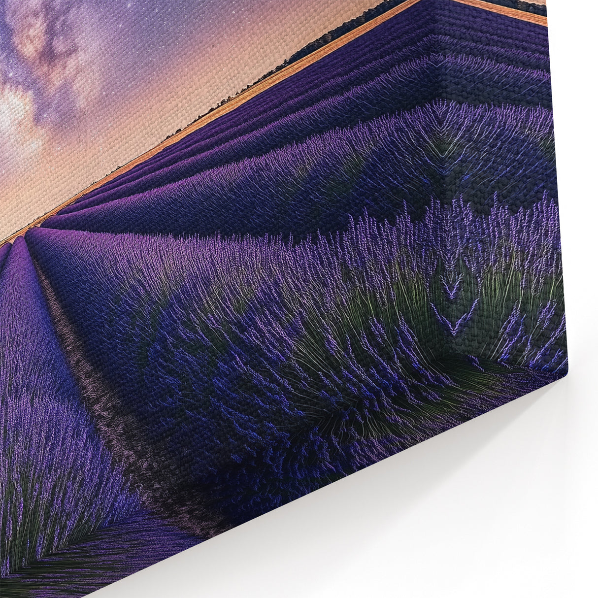 Fields Panorama Wall Decor - Lavender Fields Under Starry Sky