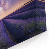 Fields Panorama Wall Decor - Lavender Fields Under Starry Sky