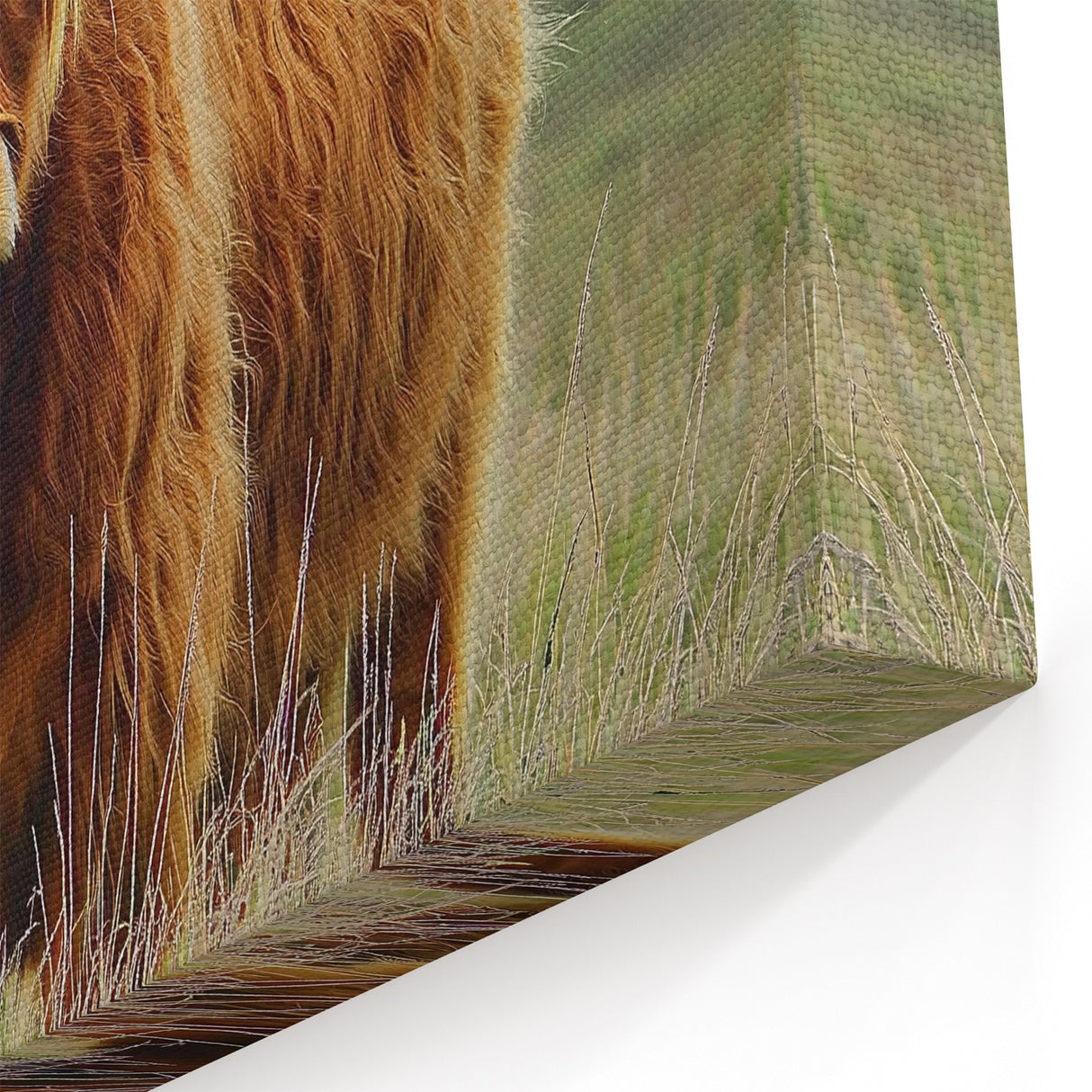 Countryside Fields Wall Hanging - Highland Cow in Scenic Meadow