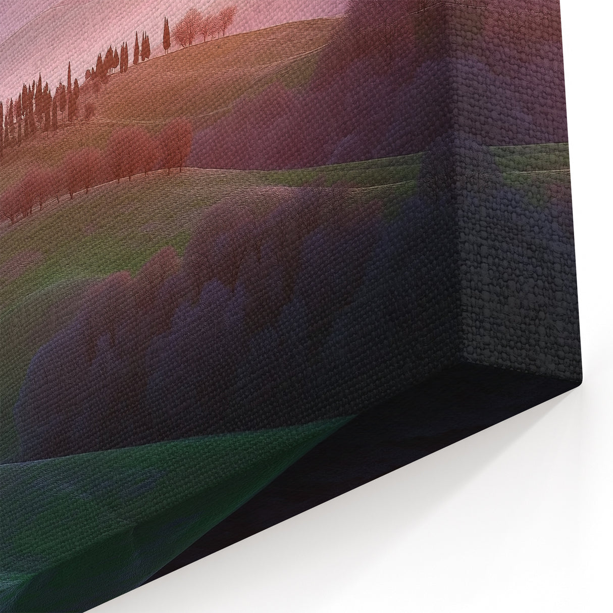 Scenic Fields Framed Art - Rolling Hills and Sunrise Wall Decor