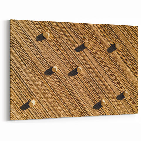 Fields Panorama Wall Decor - Aerial View of Golden Hay Bales Art