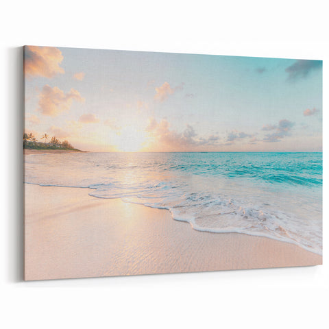 Sunset Scenery Canvas - Serene Beach Wall Art for Summer Decor