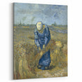 Impressionist Wall Art - Peasant Woman Binding Sheaves by Van Gogh