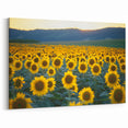 Field Landscape Wall Art - Serene Sunflower Fields Canvas Decor