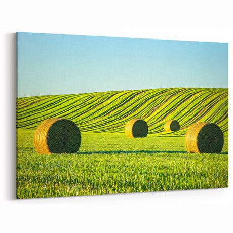 Countryside Fields Wall Hanging - Rolling Green Hills Canvas Art
