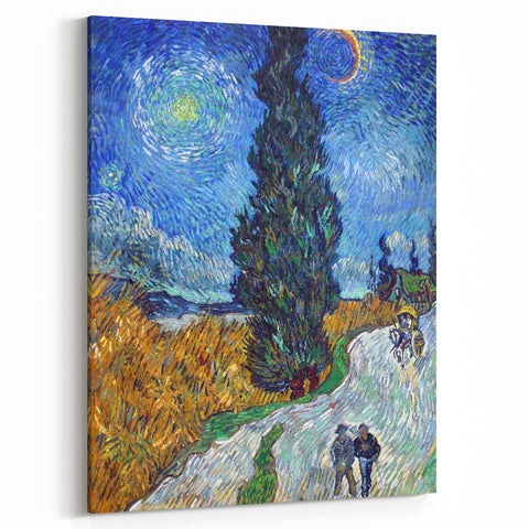 Impressionism Wall Art - Road with Cypress and Star by Vincent van Gogh
