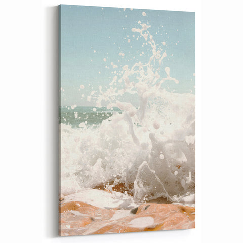 Beach Decor Prints - Splashes of Ocean Waves Summer Wall Art