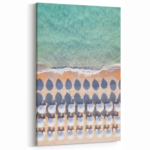Tropical Wall Art - Beach Umbrella Shadows Aerial Summer Print