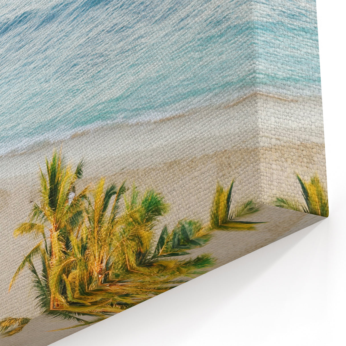 Tropical Wall Art - Surfers and Palm Trees Beach Canvas Print