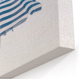 Beach Decor Prints - Striped Umbrella Summer Canvas Wall Art