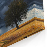 Fields Landscape Acrylic Prints - Stormy Sky Over Cornfields Art