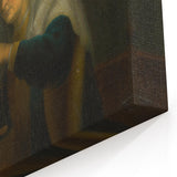 Baroque Woman with Scales: Classic Art Print with Subtle Elegance