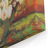 Impressionism Wall Art - Vase with Sunflowers and Roses by Van Gogh