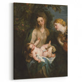 Baroque Madonna with Child and Angel Wall Art – Divine Artistic Grace