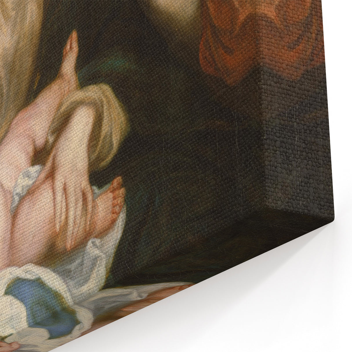 Baroque Madonna with Child and Angel Wall Art – Divine Artistic Grace