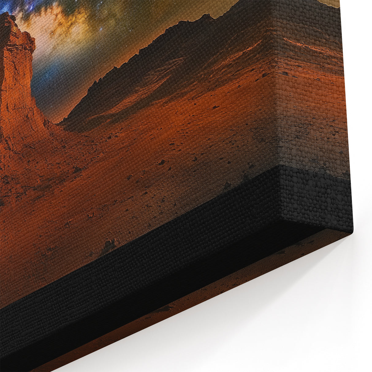 Desert Night Sky - Milky Way Over Southwestern Desert Rock Print